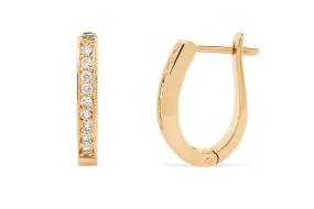 0.49 CT TW Round Diamond Hoop Earrings 14K Rose Gold DER017