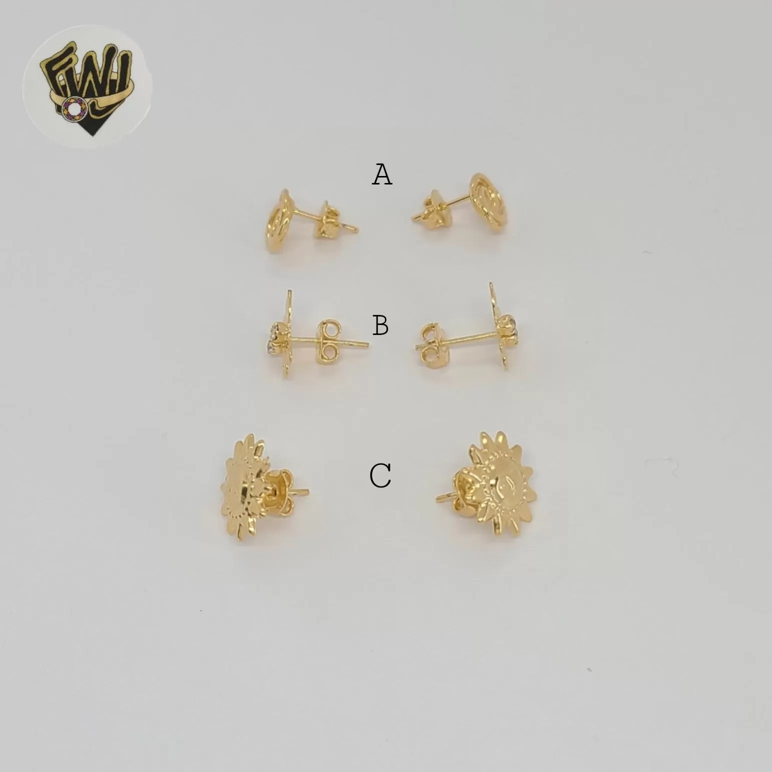 (1-1140) Gold Laminate - Stud Earrings - BGF