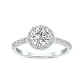 1 3/8 Carat Tw Round Lab Grown Diamond Engagement Ring In 14K White Gold