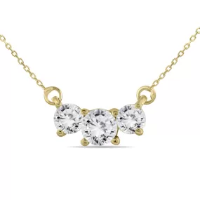 1 Carat Tw Three Stone Diamond Pendant In 14K Yellow Gold