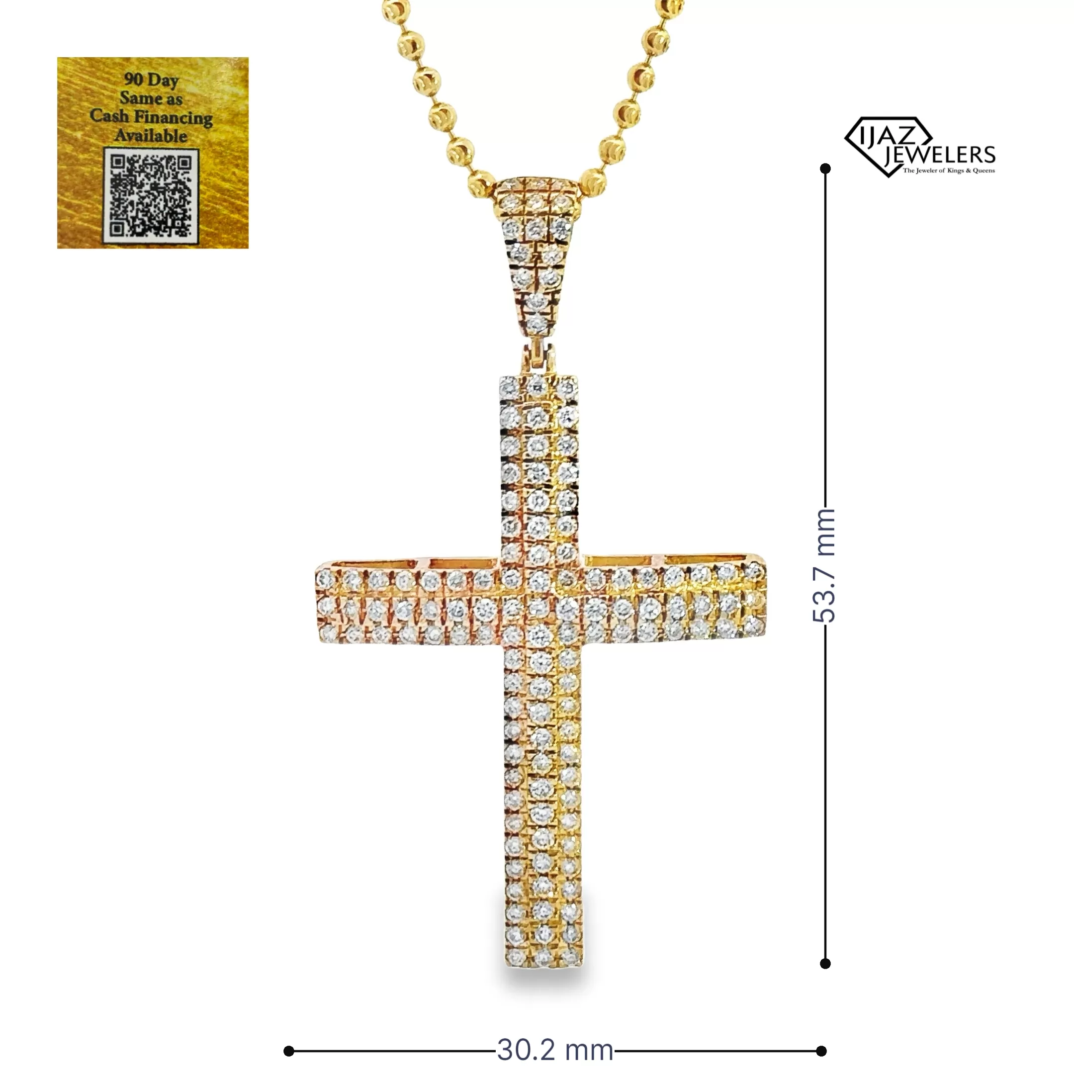 10K Gold 1.45 CTW Diamond Cross