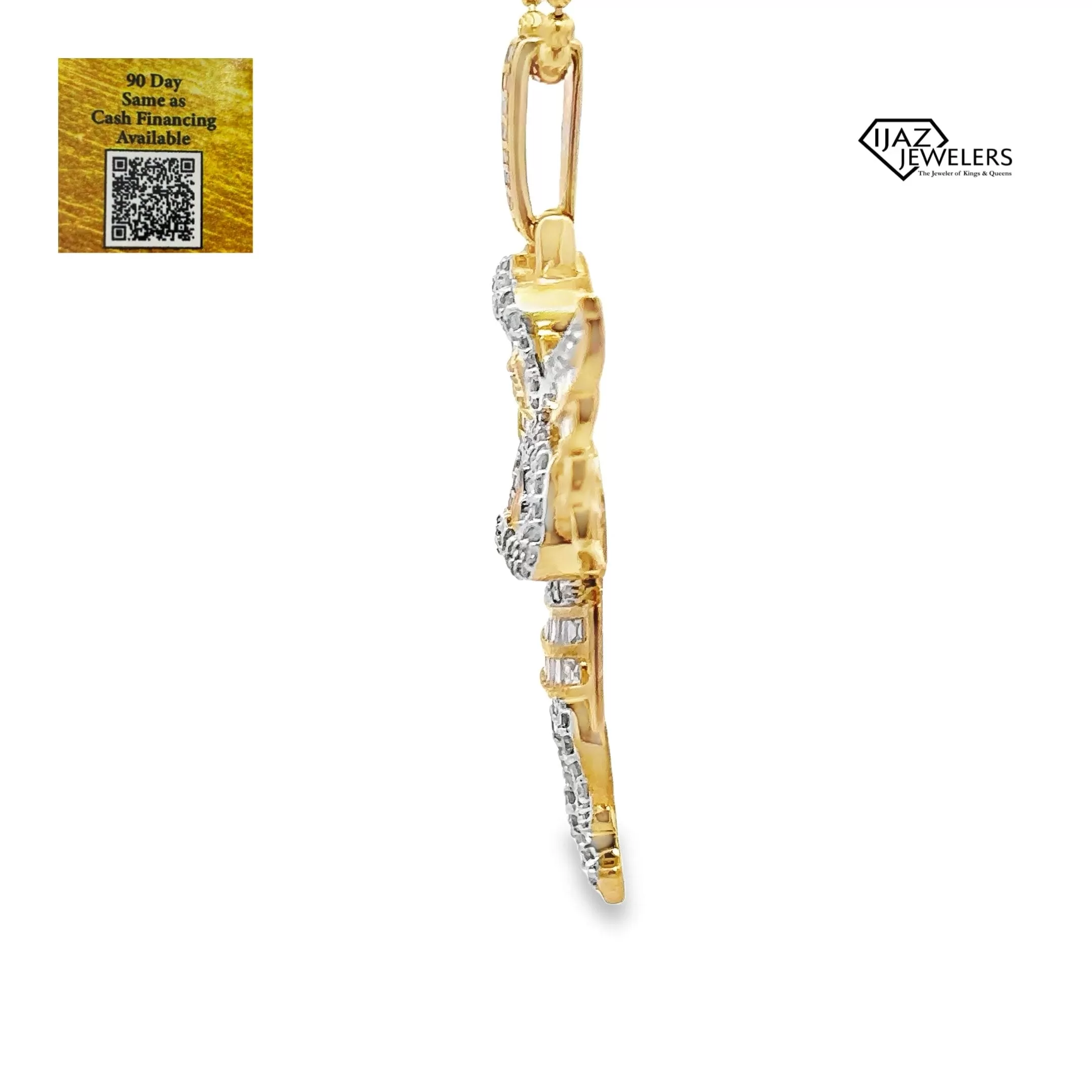 10K Gold 2.22 CTW Diamond Angel Charm