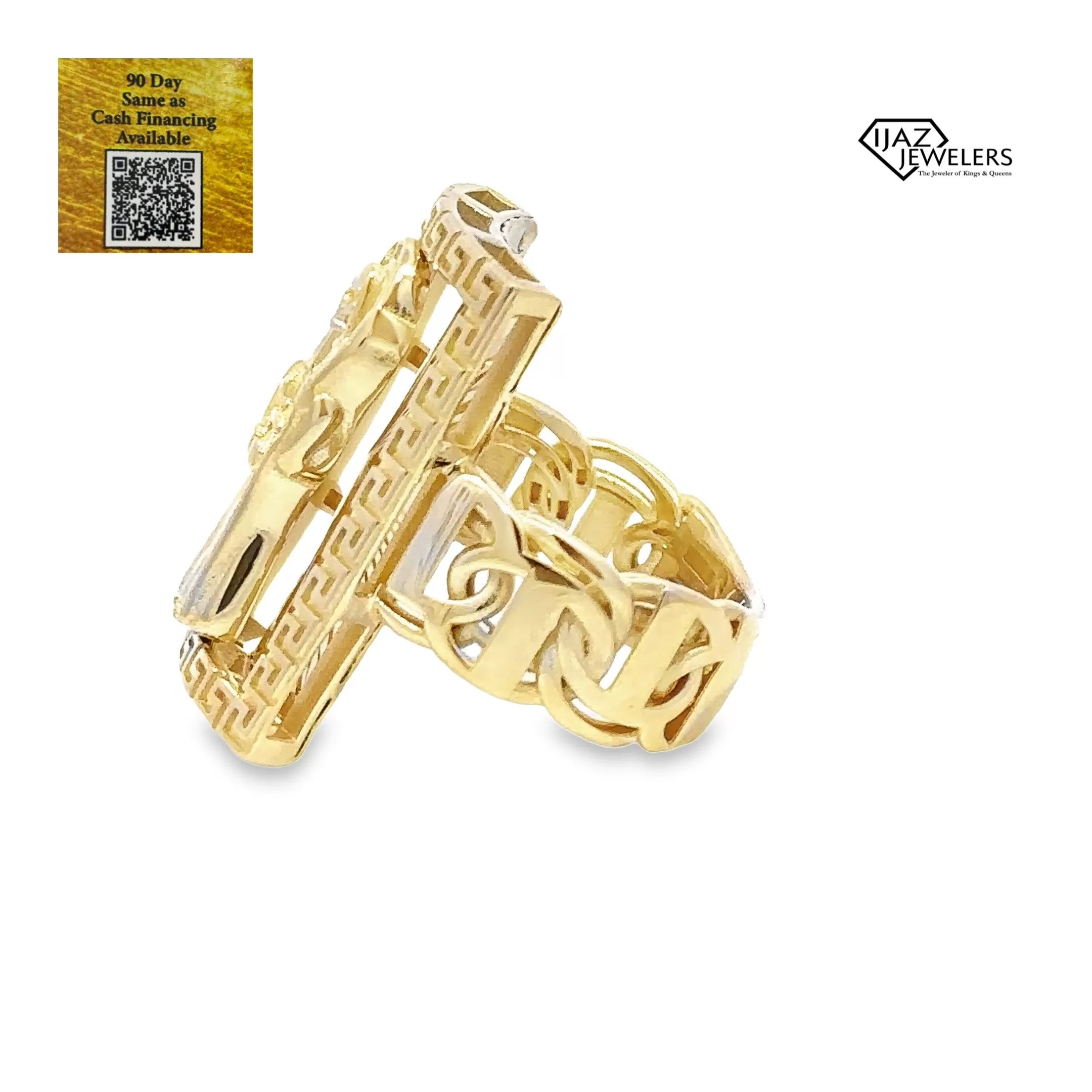 10K Gold CZ Santa Muerte Ring