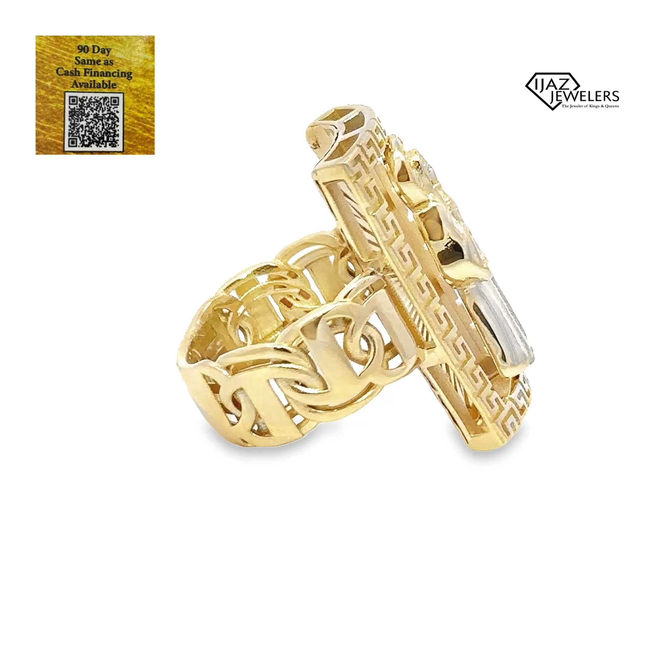 10K Gold CZ Santa Muerte Ring