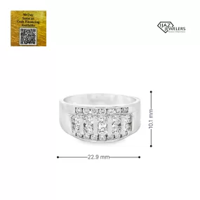 10K White Gold 1.00 CTW Diamond Men's Band