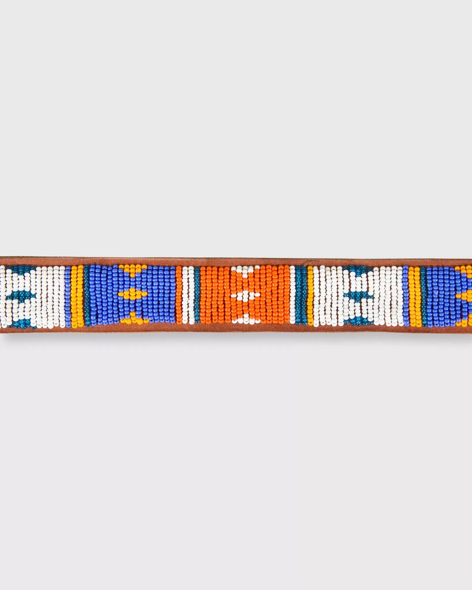 1.25" African Beaded Belt in Blue/Orange Multi Kite Design