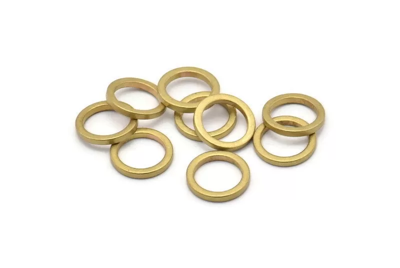 12mm Circle Connectors - 25 Raw Brass Circle Connectors (12x1.5mm) N0440