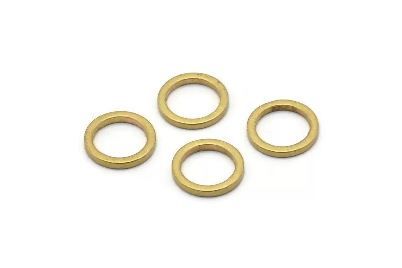 12mm Circle Connectors - 25 Raw Brass Circle Connectors (12x1.5mm) N0440