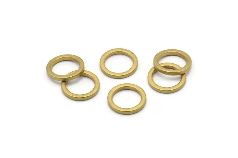 12mm Circle Connectors - 25 Raw Brass Circle Connectors (12x1.5mm) N0440