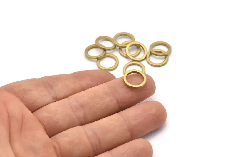 12mm Circle Connectors - 25 Raw Brass Circle Connectors (12x1.5mm) N0440