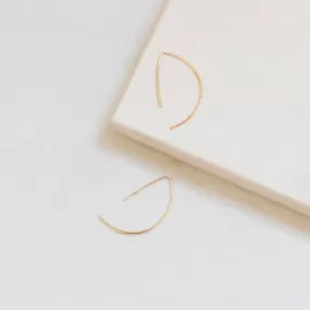 14K Gold Wishbone Threader Earrings