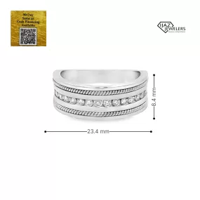 14K White Gold 0.50 CTW Diamond Men's Wedding Band