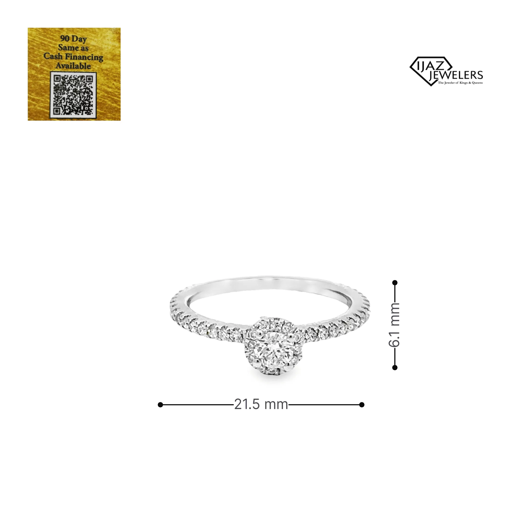 14K White Gold 0.75 CTW Diamond Ladies Ring