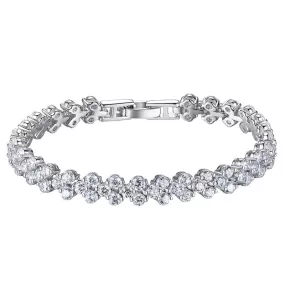 14K White Gold Geometric Diamond Bracelet