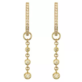 14K Yellow Gold Classic Hammered Bezel Diamond Earrings