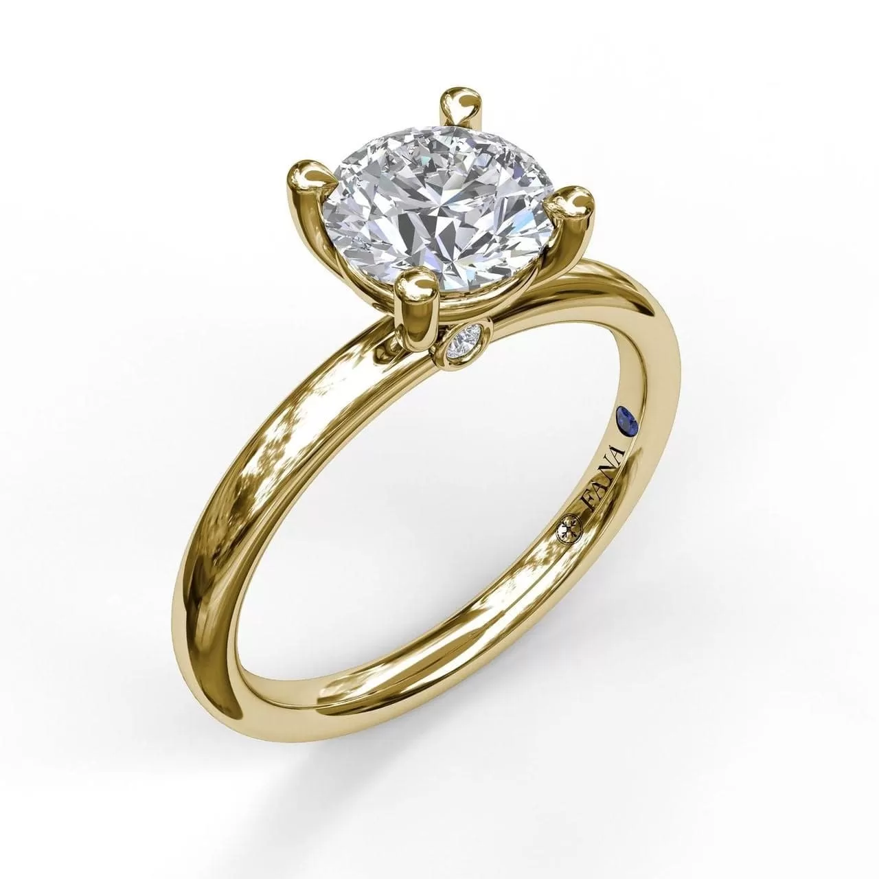 14K YELLOW GOLD FOUR-PRONG DIAMOND SOLITAIRE ENGAGEMENT RING MOUNTING (SETTING ONLY)