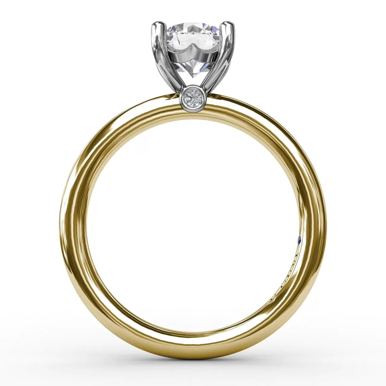 14K YELLOW GOLD FOUR-PRONG DIAMOND SOLITAIRE ENGAGEMENT RING MOUNTING (SETTING ONLY)