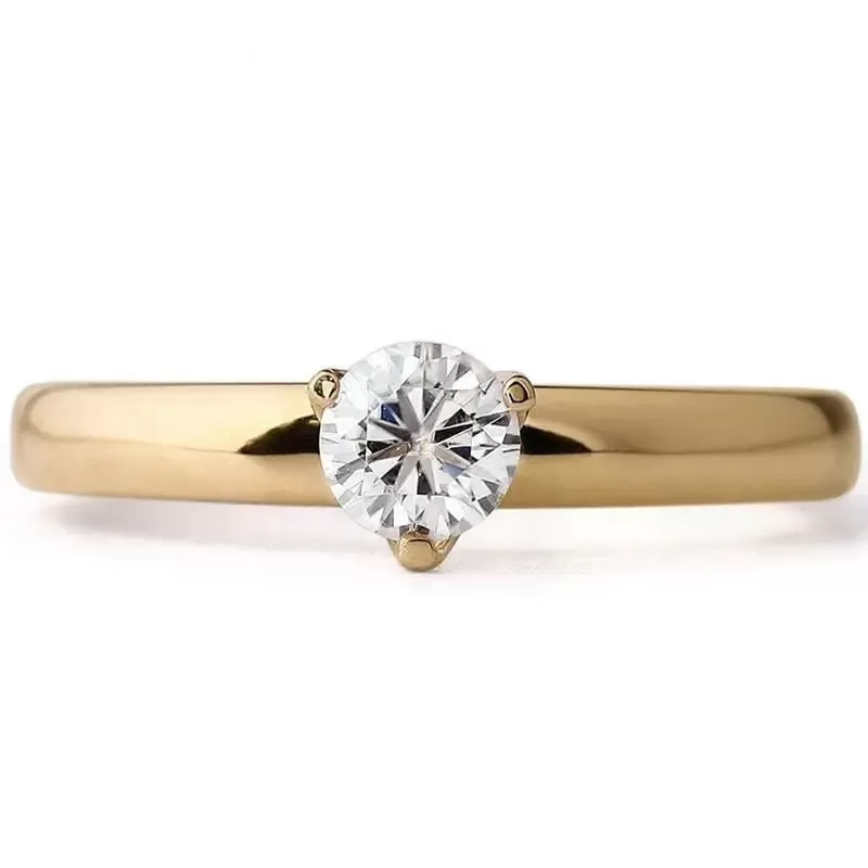 14k Yellow Gold Solitaire Moissanite Ring 0.4ct