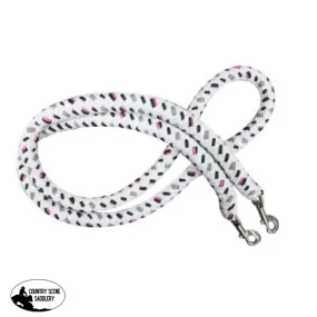 15236 7' braided cotton multi-colored softy contest rein with heavy duty snaps.