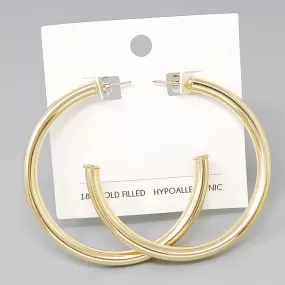 18K Gold Filled Tube Hoop Earrings