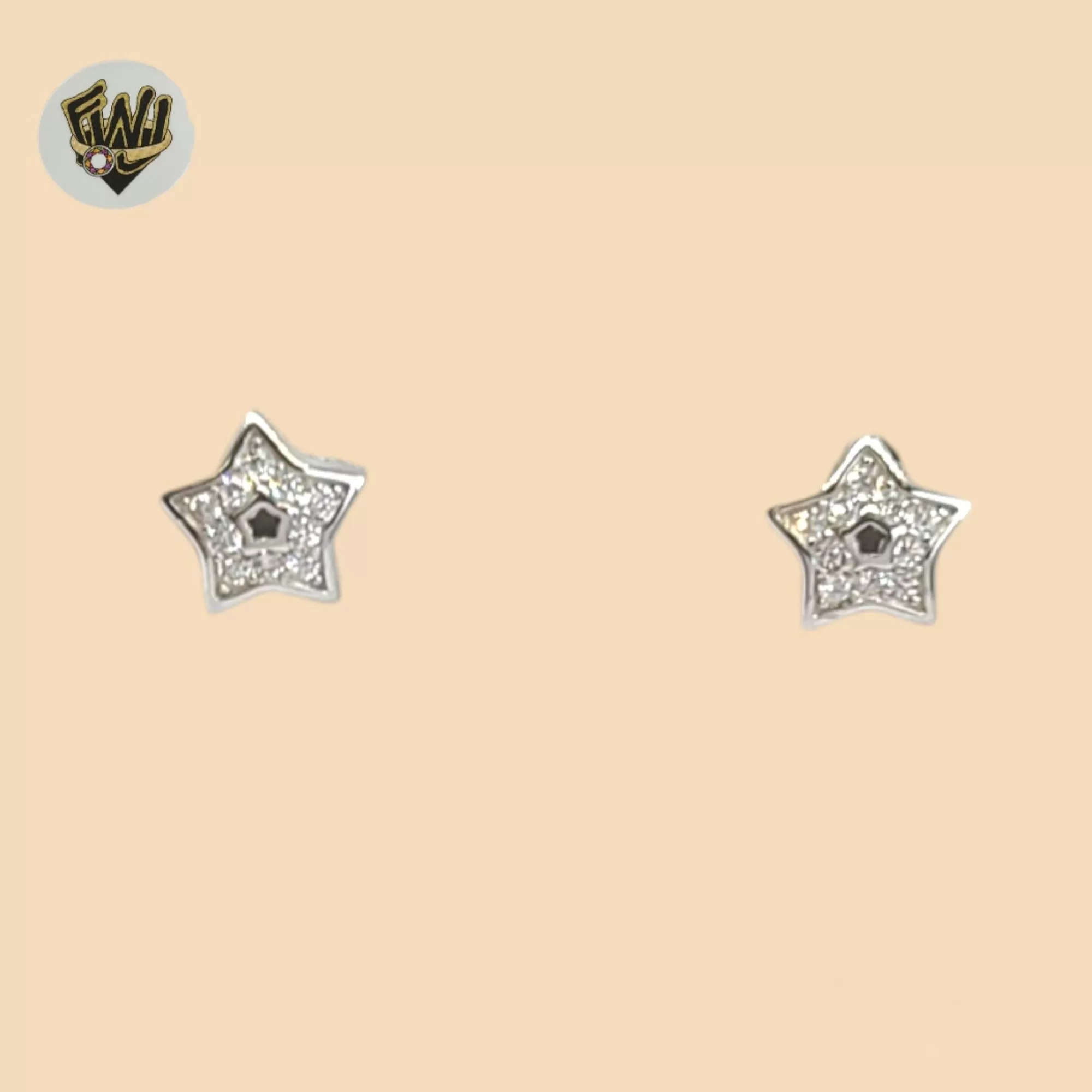 (2-3216-1) 925 Sterling Silver - Star Stud Earrings.