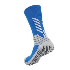 3 Pack Blue Football Grip Socks Mens