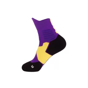 3 Pack Mens Anti Slip Trainer Socks Purple