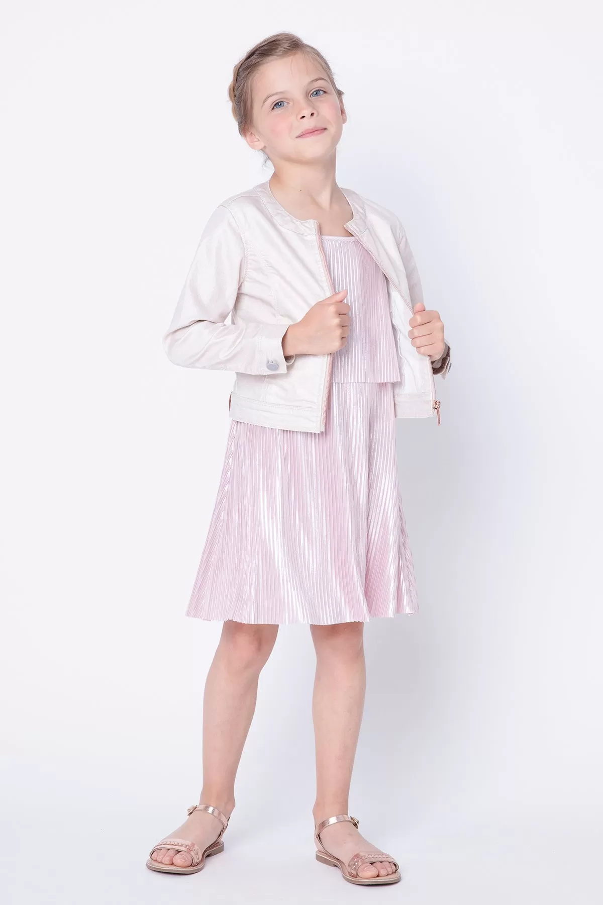 3pommes Metallic Rose Girls Dress