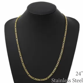 4 MM Figaro Chain Stainless Steel Necklace