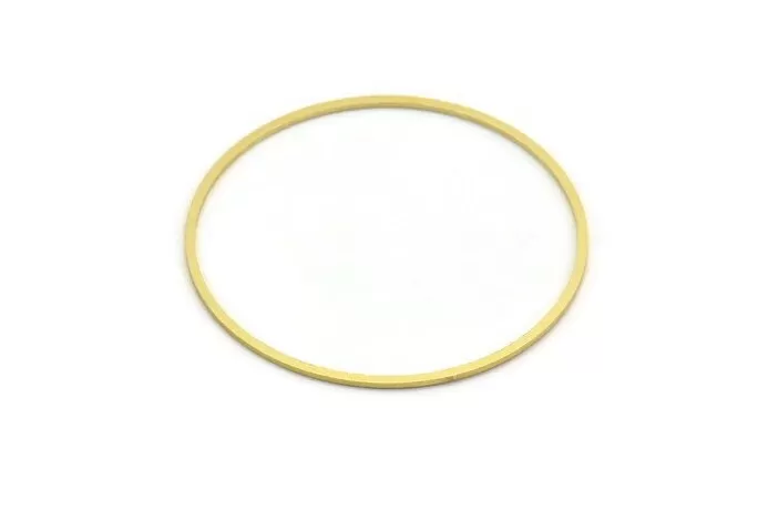 52mm Circle Connectors - 10 Raw Brass Circle Connectors (52x1.3x1mm) A6095