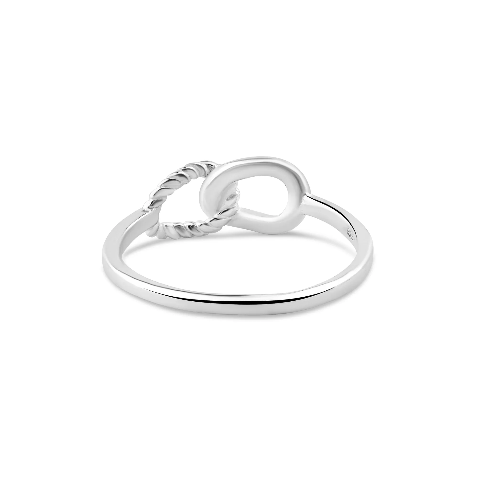 925 Sterling Silver Twist Ring Silver-Medium