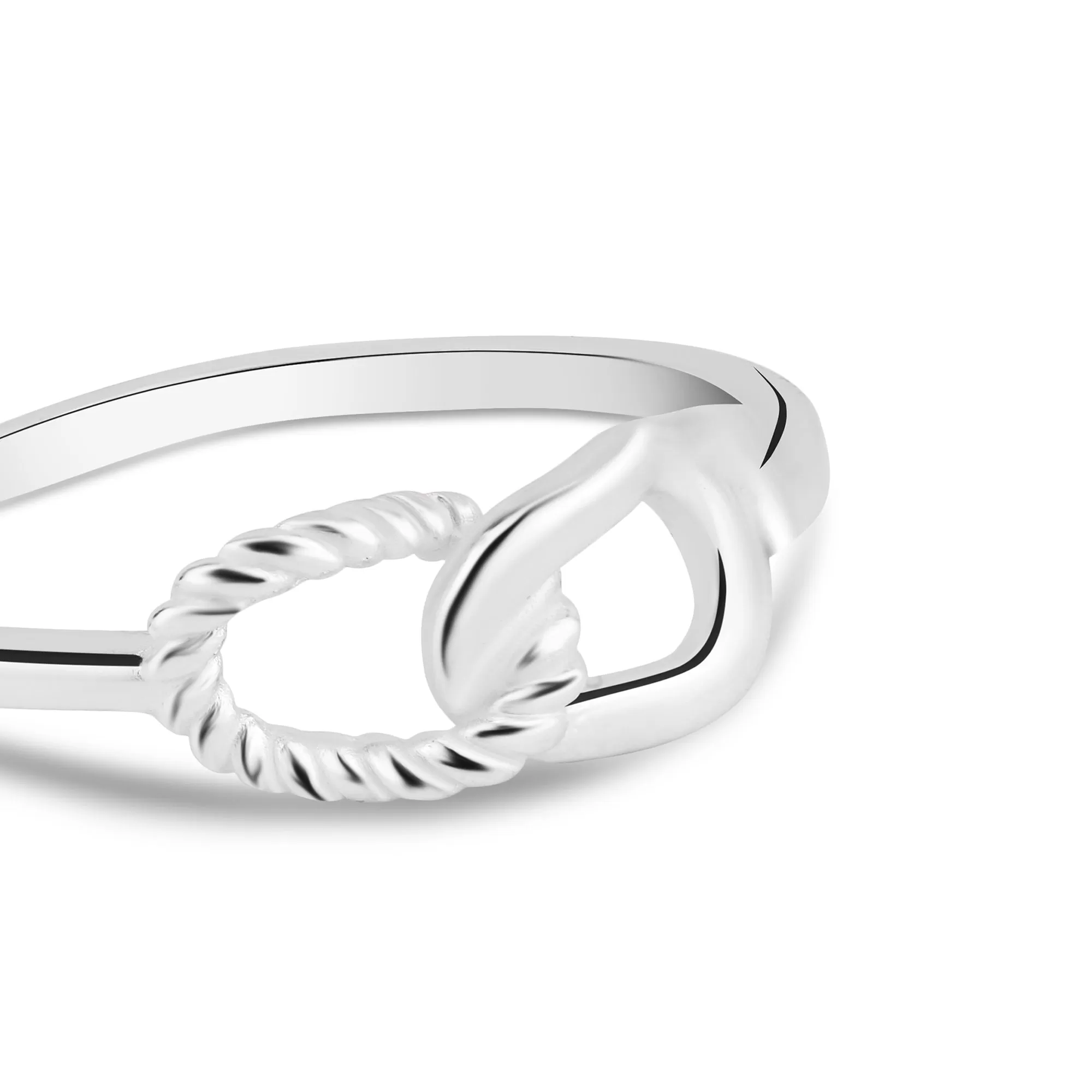 925 Sterling Silver Twist Ring Silver-Medium