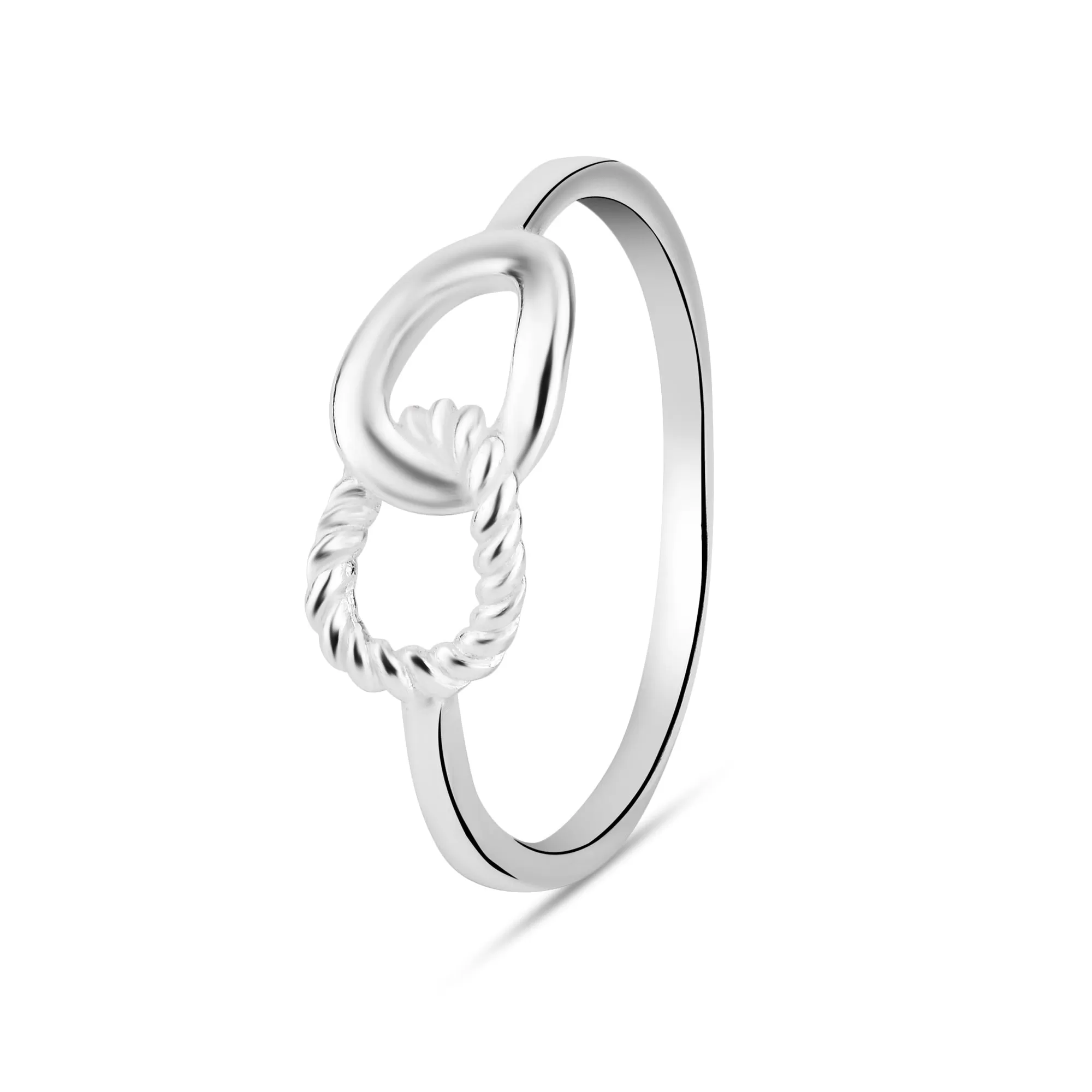 925 Sterling Silver Twist Ring Silver-Medium