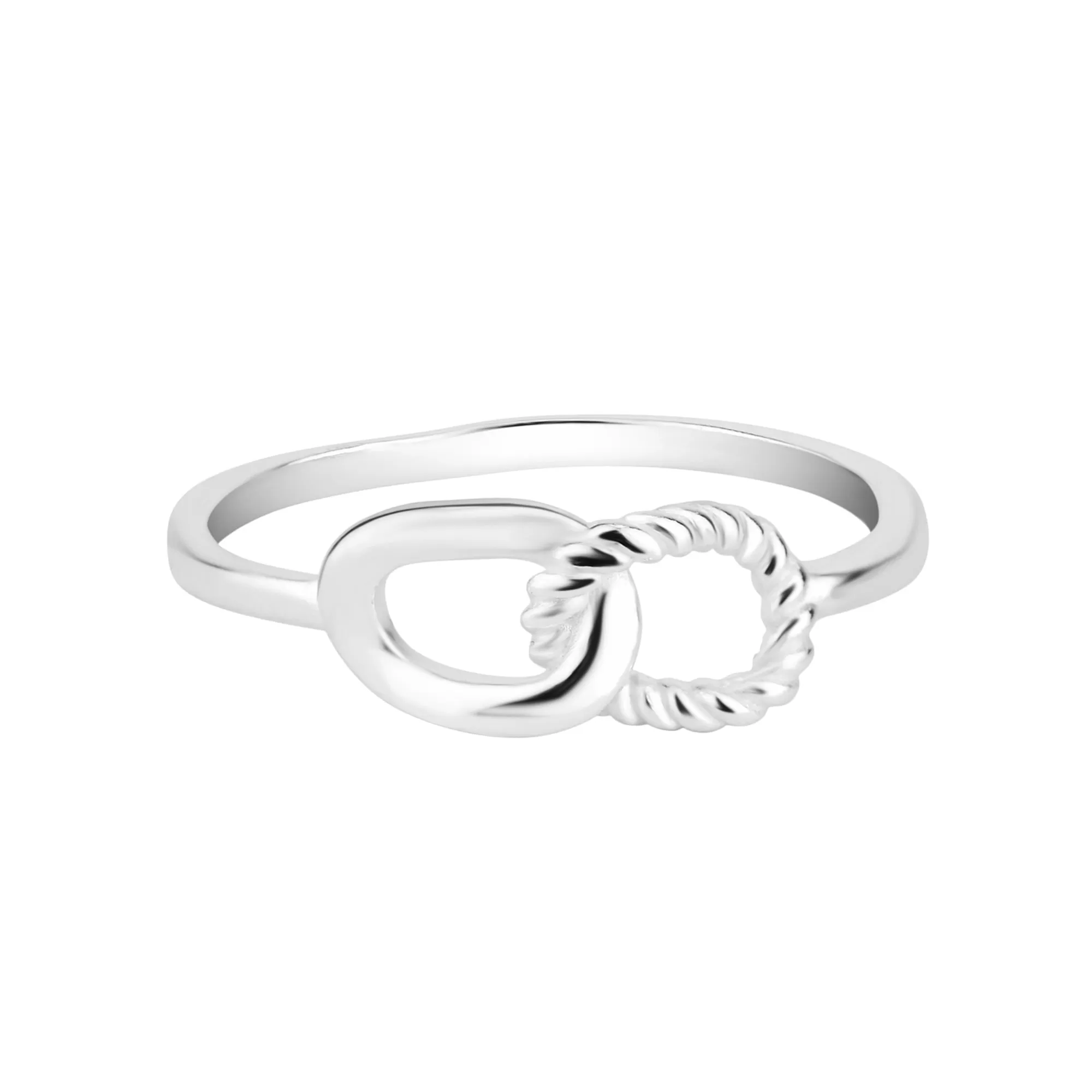 925 Sterling Silver Twist Ring Silver-Medium