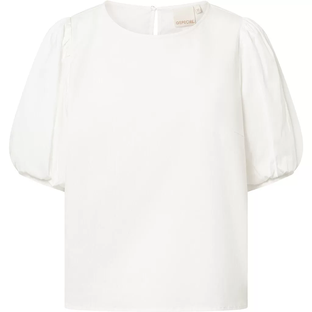 Abi blouse with puff at shoulder / 100002 - Off White