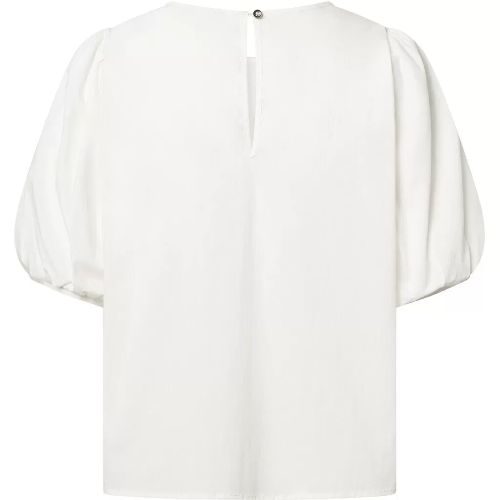 Abi blouse with puff at shoulder / 100002 - Off White