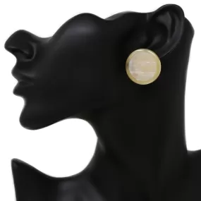 Acetate Disc Textured Stud Earrings