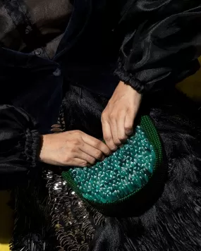 Amaal Emerald Green Crescent Bag