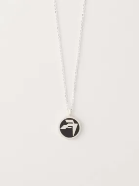 AMBUSH Epoxy Amblem Charm Necklace - Silver