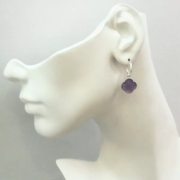 Amethyst Loop Single Drop Earrings