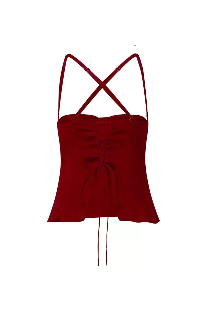 AMIRA CHERRY RED BUSTIER