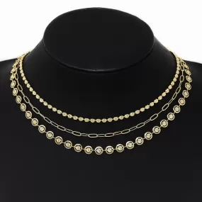 Assorted Chain Layered Chort Necklace