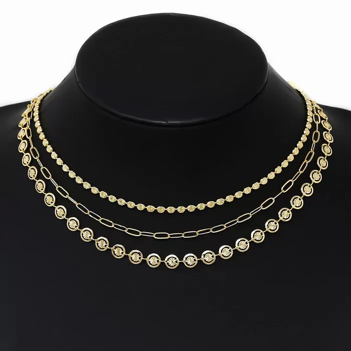 Assorted Chain Layered Chort Necklace