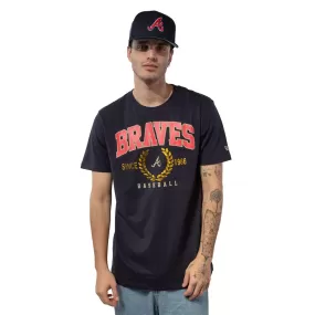 Atlanta Braves Gold Leaf Navy T-Shirt