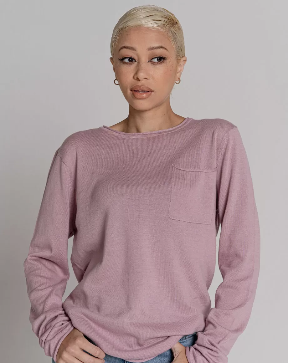 ATLI UNISEX CREW NECK FINE KNIT JUMPER | LILAC