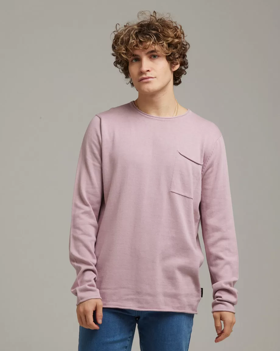 ATLI UNISEX CREW NECK FINE KNIT JUMPER | LILAC