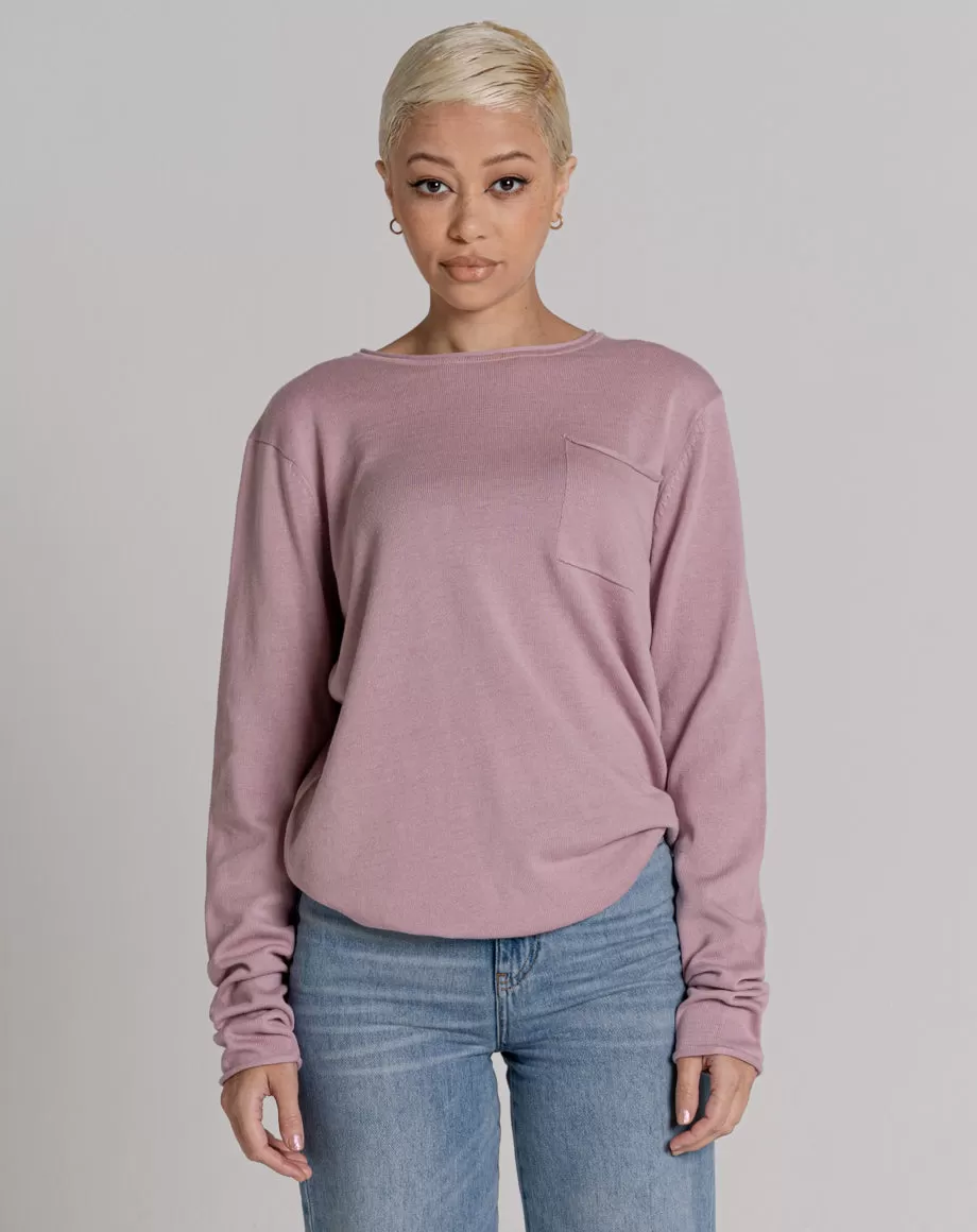 ATLI UNISEX CREW NECK FINE KNIT JUMPER | LILAC