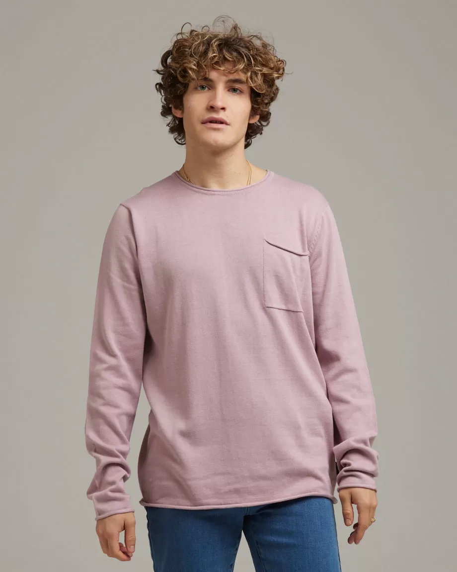 ATLI UNISEX CREW NECK FINE KNIT JUMPER | LILAC