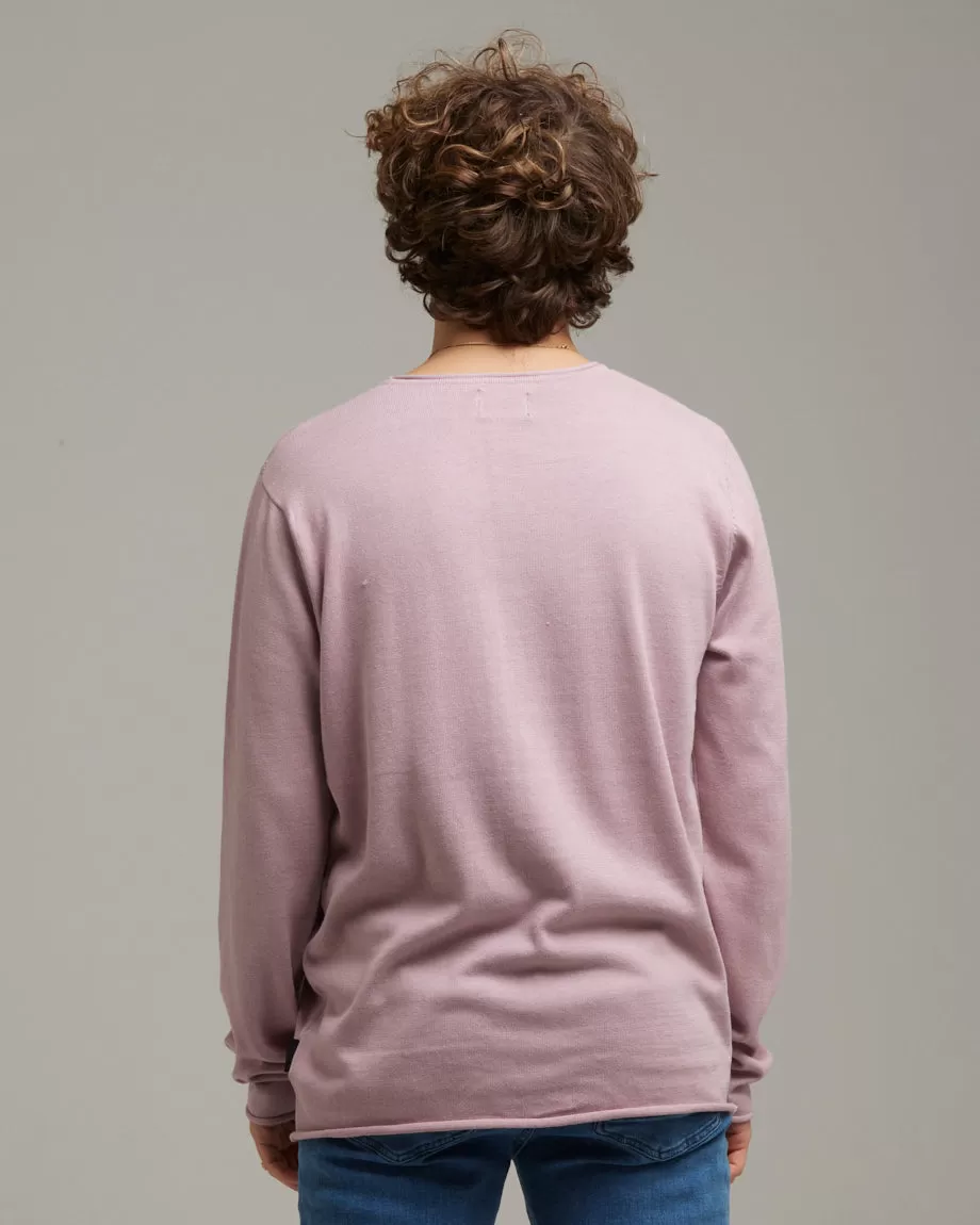 ATLI UNISEX CREW NECK FINE KNIT JUMPER | LILAC