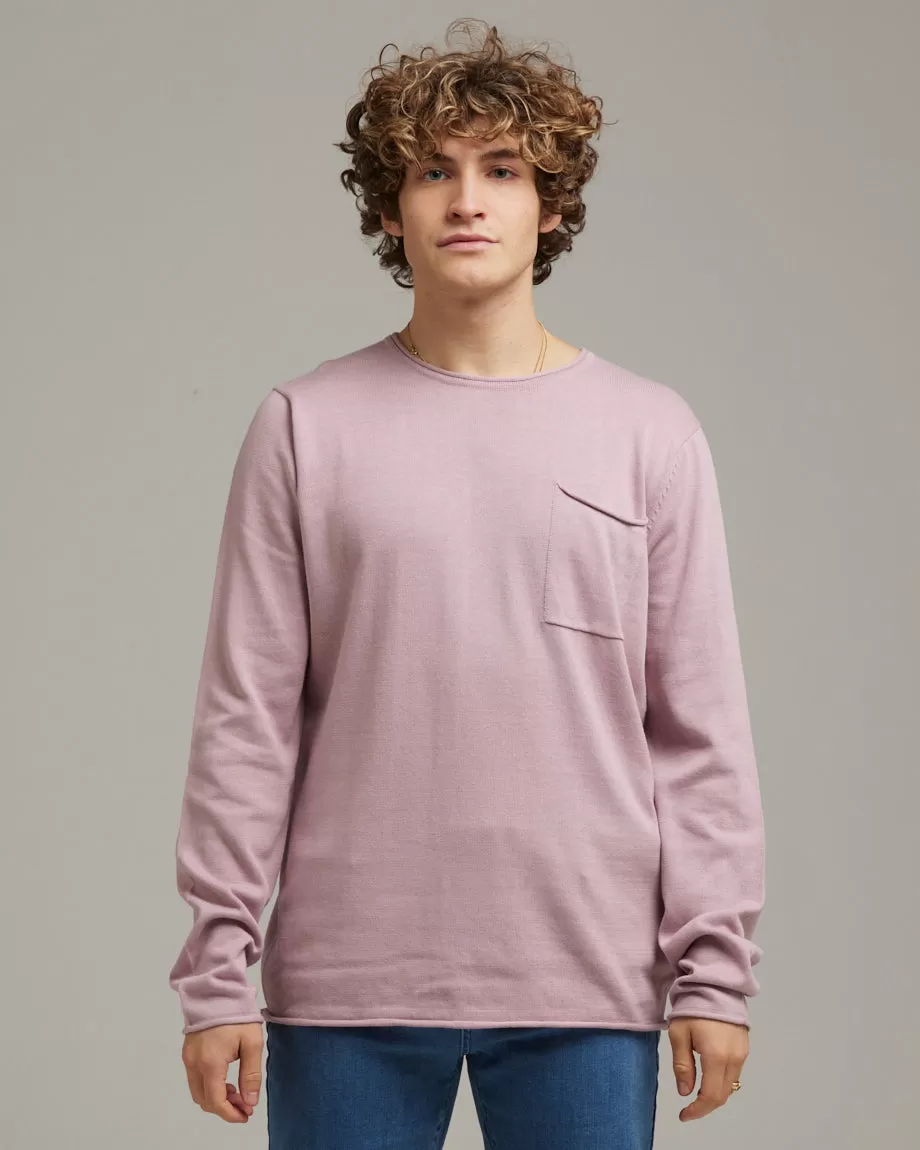 ATLI UNISEX CREW NECK FINE KNIT JUMPER | LILAC